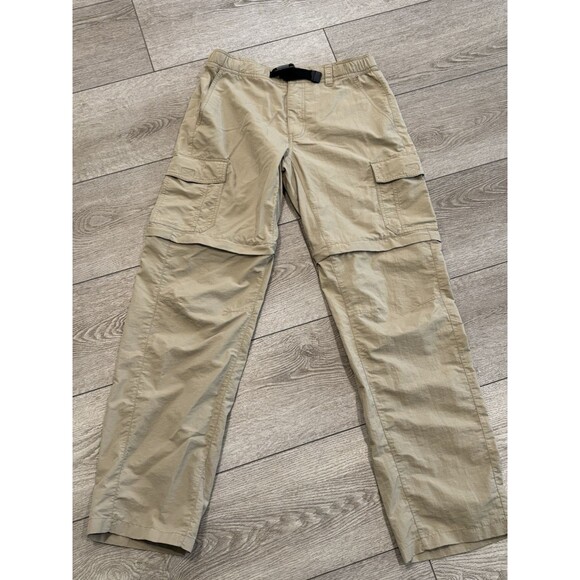 Eddie Bauer Travex Convertible Pants Mens 34 Tan Khaki Zip Off Hiking Cargos - Picture 1 of 7